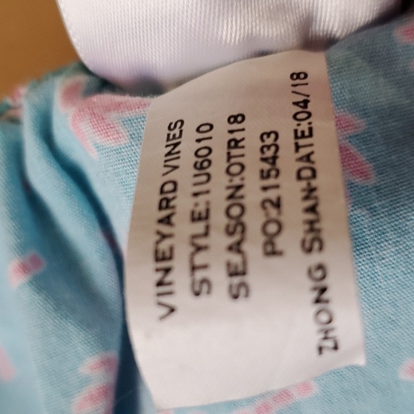 Vineyard Vines teal with pink Palm trees trunk shorts size large - Picture 5 of 7